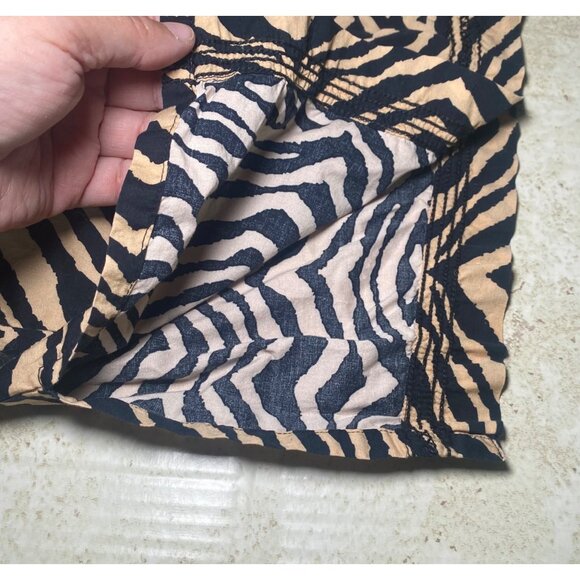 Zebra Print V-Neck Tunic Top Long Sleeves Womens Size L Exotic Casual Boho - Picture 9 of 9